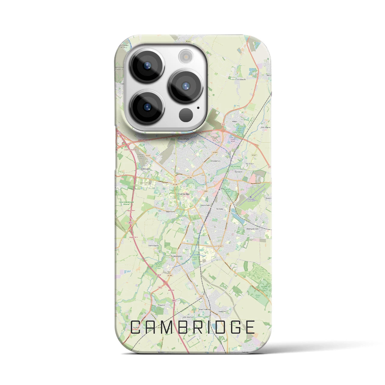【ケンブリッジ】地図柄iPhoneケース（バックカバータイプ・ナチュラル）iPhone 14 Pro 用