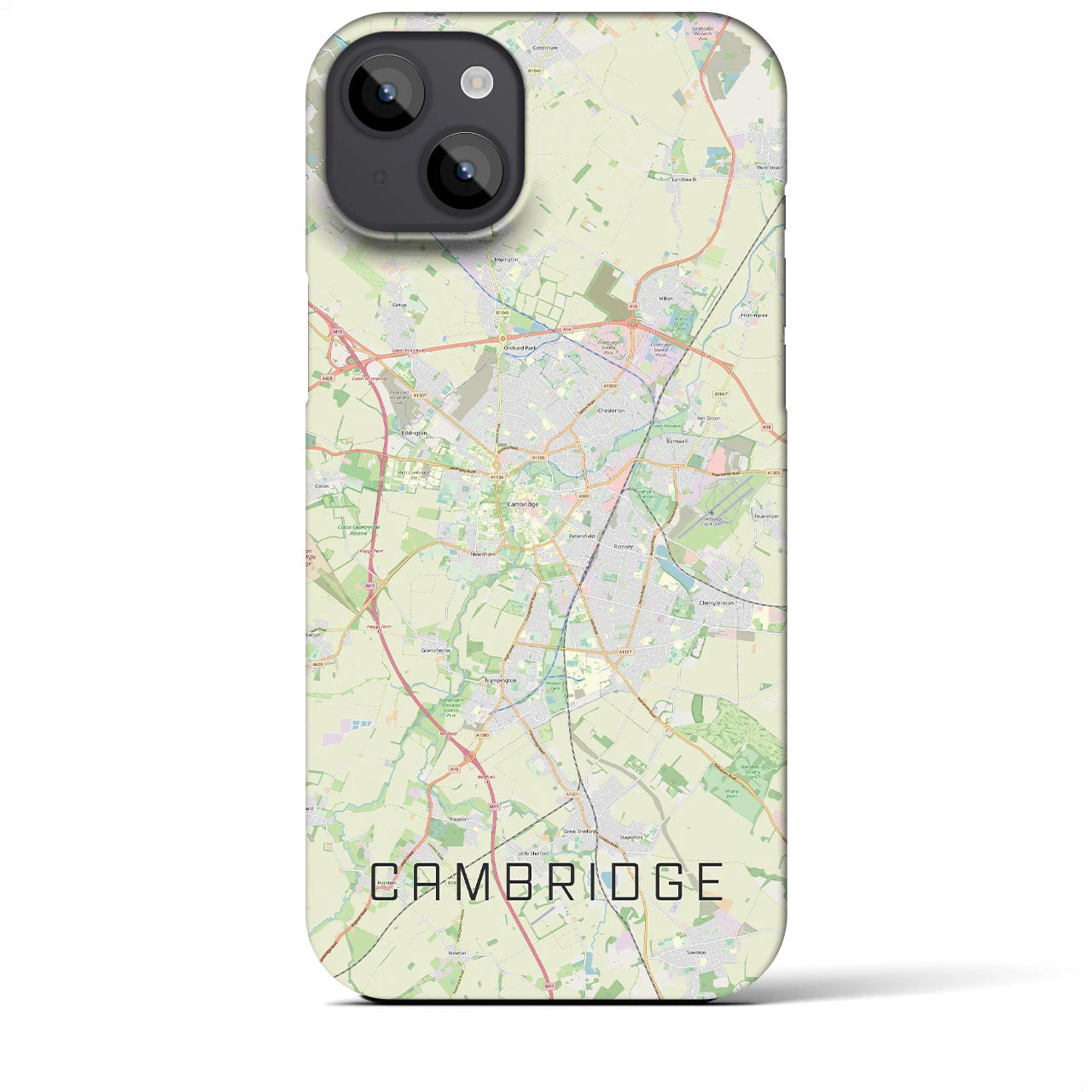 【ケンブリッジ】地図柄iPhoneケース（バックカバータイプ・ナチュラル）iPhone 14 Plus 用