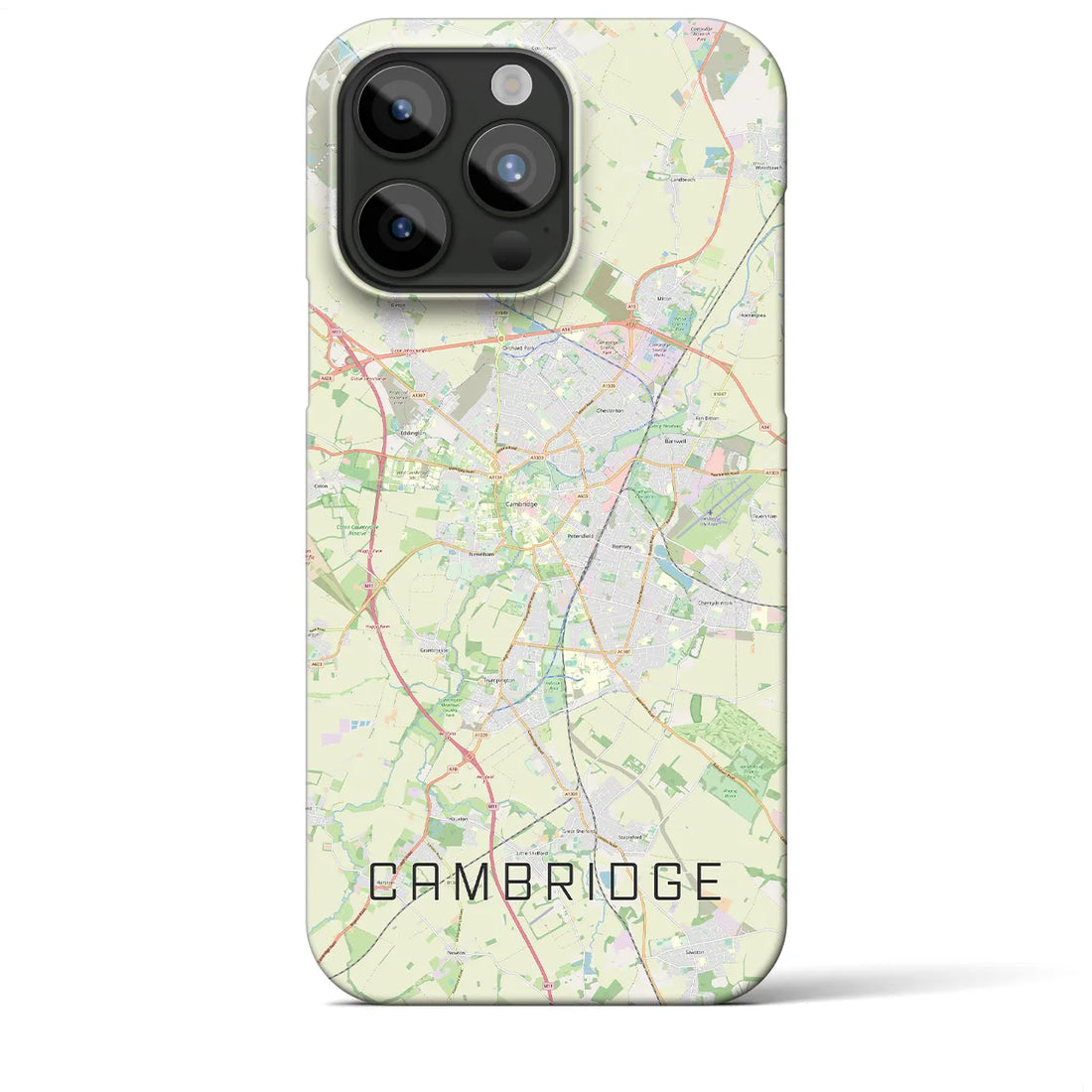 【ケンブリッジ】地図柄iPhoneケース（バックカバータイプ・ナチュラル）iPhone 15 Pro Max 用