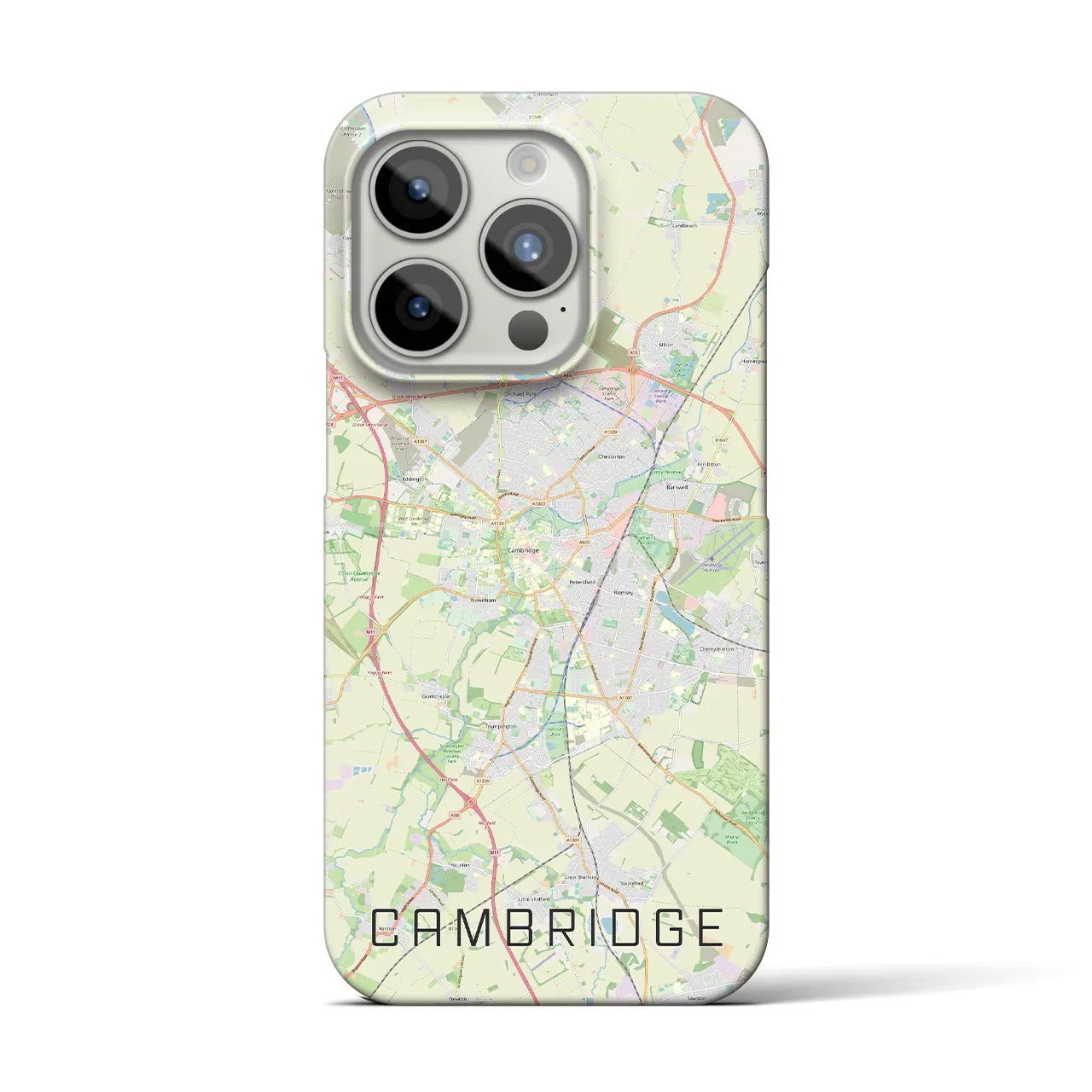 【ケンブリッジ】地図柄iPhoneケース（バックカバータイプ・ナチュラル）iPhone 15 Pro 用