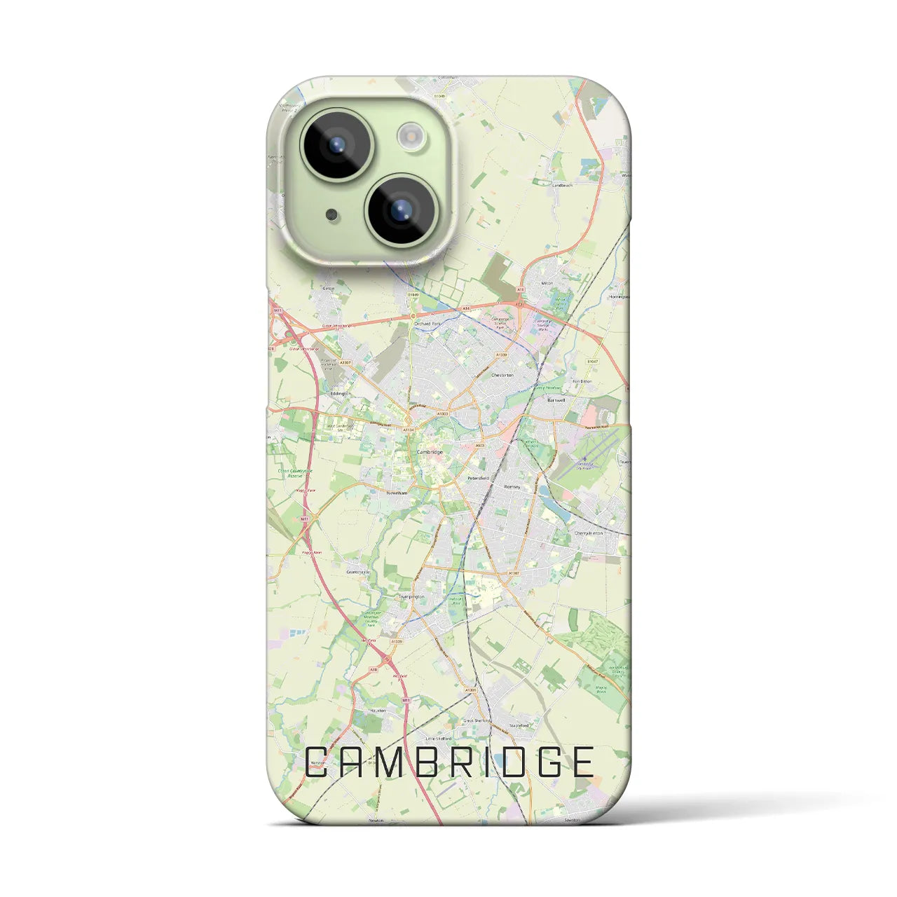 【ケンブリッジ】地図柄iPhoneケース（バックカバータイプ・ナチュラル）iPhone 15 用