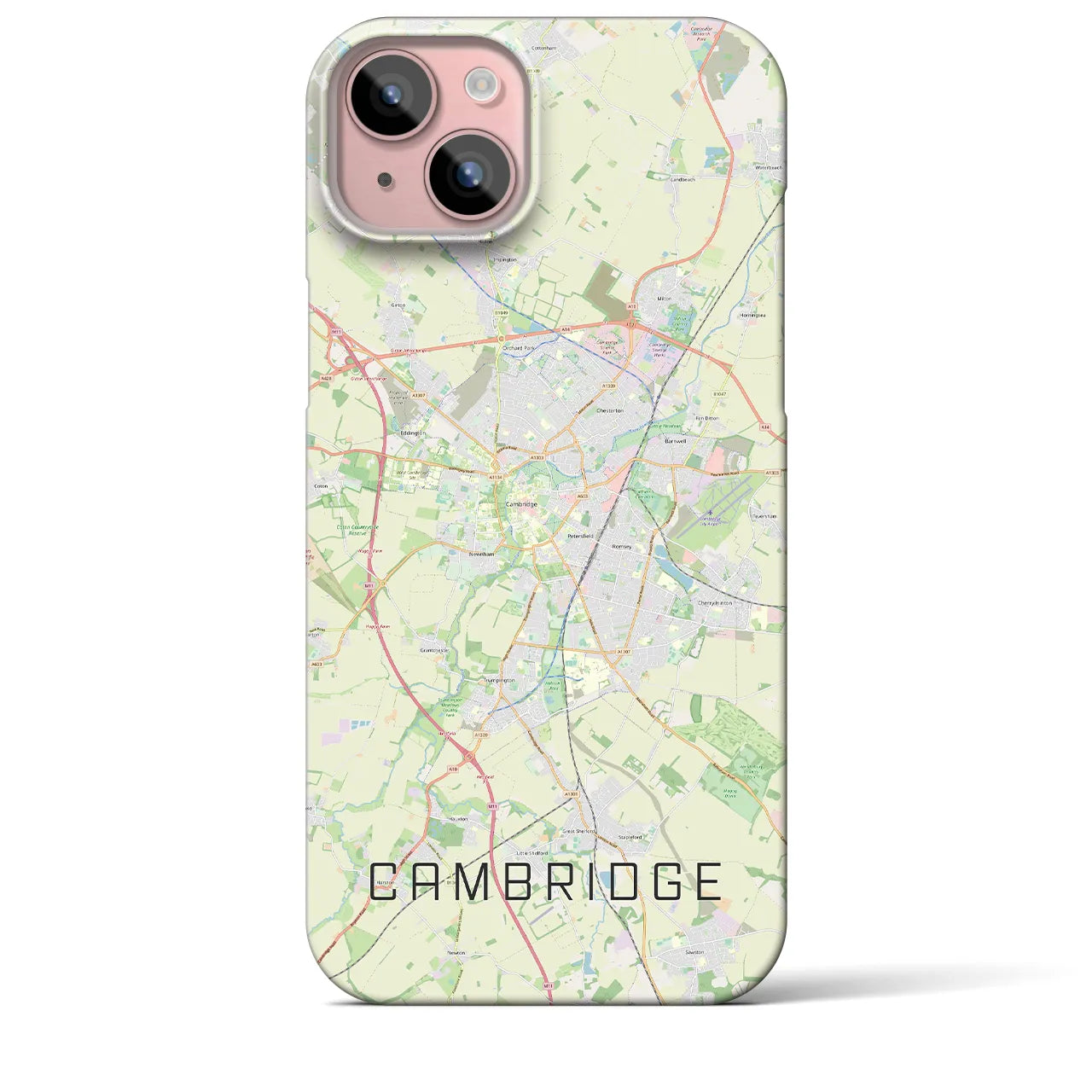 【ケンブリッジ】地図柄iPhoneケース（バックカバータイプ・ナチュラル）iPhone 15 Plus 用