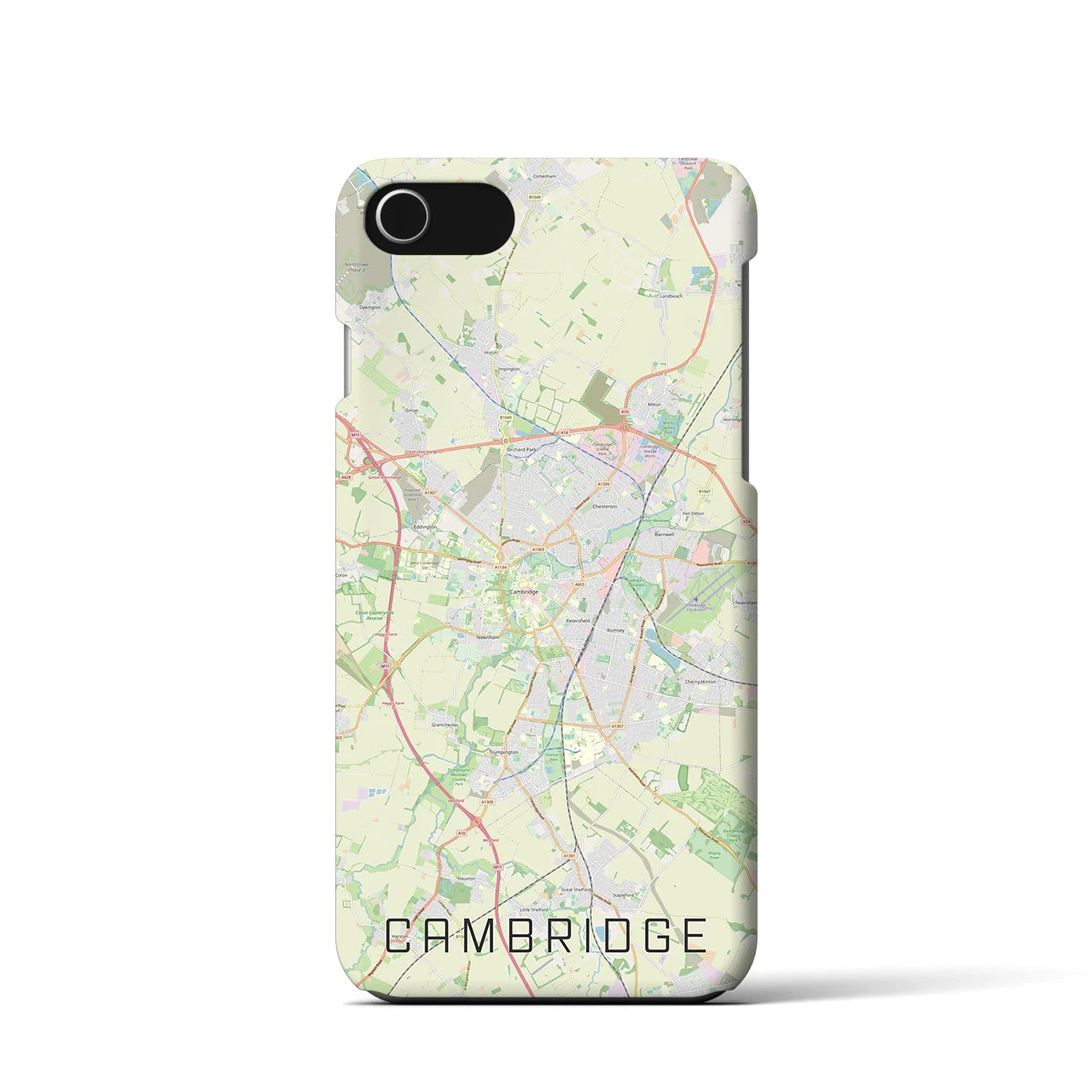 【ケンブリッジ】地図柄iPhoneケース（バックカバータイプ・ナチュラル）iPhone SE（第3 / 第2世代） / 8 / 7 / 6s / 6 用