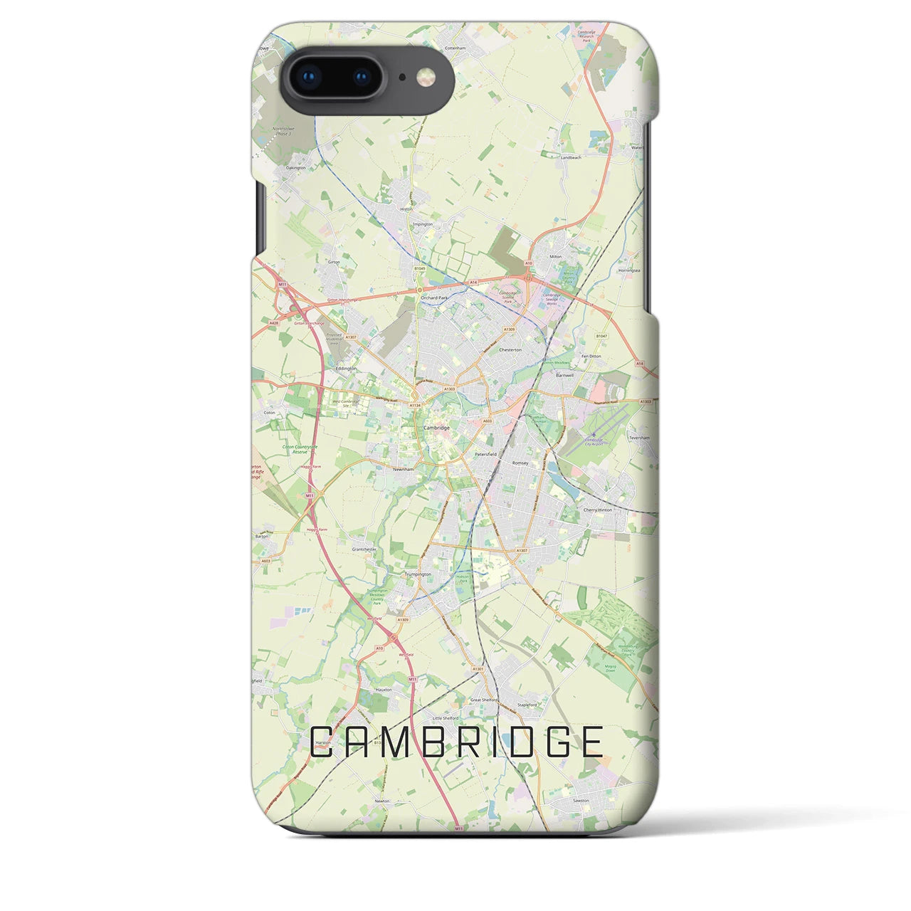 【ケンブリッジ】地図柄iPhoneケース（バックカバータイプ・ナチュラル）iPhone 8Plus /7Plus / 6sPlus / 6Plus 用