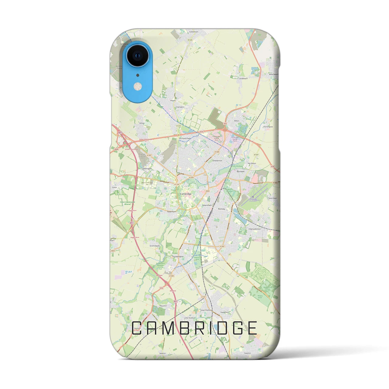 【ケンブリッジ】地図柄iPhoneケース（バックカバータイプ・ナチュラル）iPhone XR 用