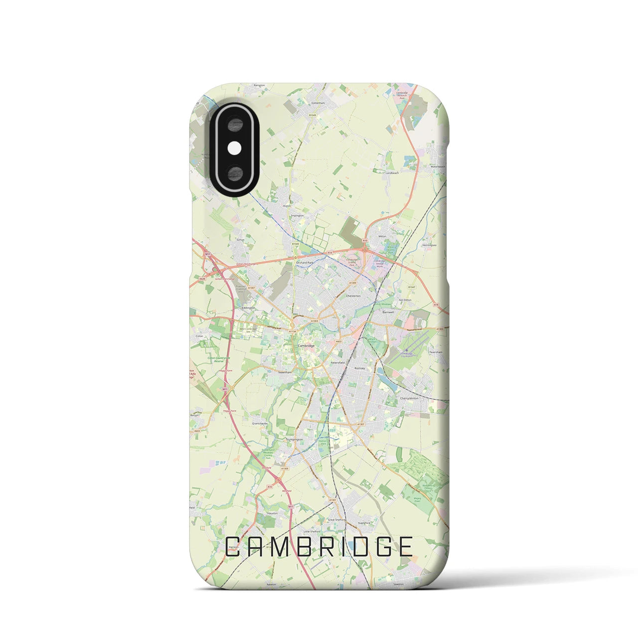 【ケンブリッジ】地図柄iPhoneケース（バックカバータイプ・ナチュラル）iPhone XS / X 用