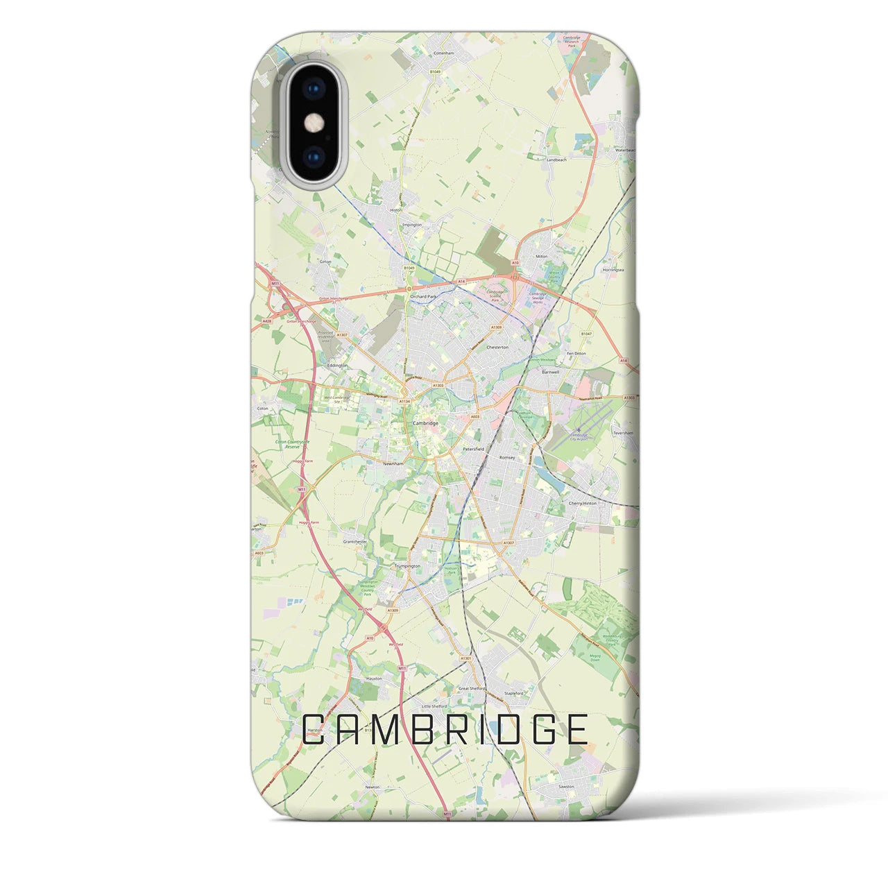 【ケンブリッジ】地図柄iPhoneケース（バックカバータイプ・ナチュラル）iPhone XS Max 用
