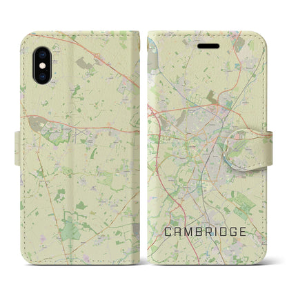 【ケンブリッジ（イギリス）】地図柄iPhoneケース（手帳タイプ）ナチュラル・iPhone XS / X 用