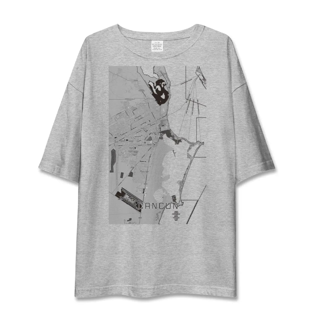 【カンクン（メキシコ）】地図柄ビッグシルエットTシャツ