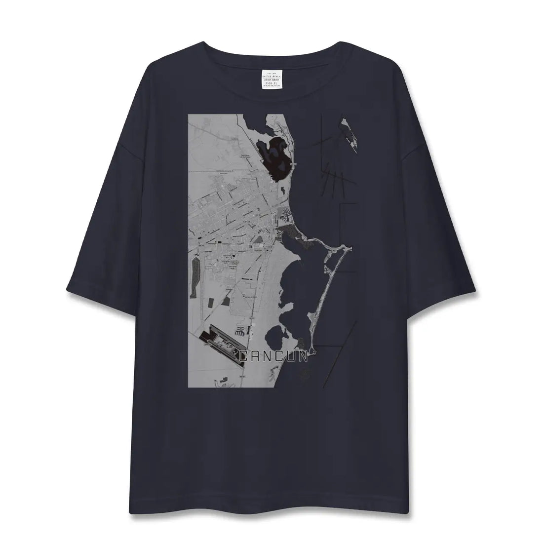 【カンクン（メキシコ）】地図柄ビッグシルエットTシャツ
