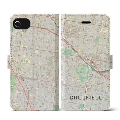 【コーフィールド（オーストラリア）】地図柄iPhoneケース（手帳タイプ）ナチュラル・iPhone SE（第3 / 第2世代） / 8 / 7 / 6s / 6 用