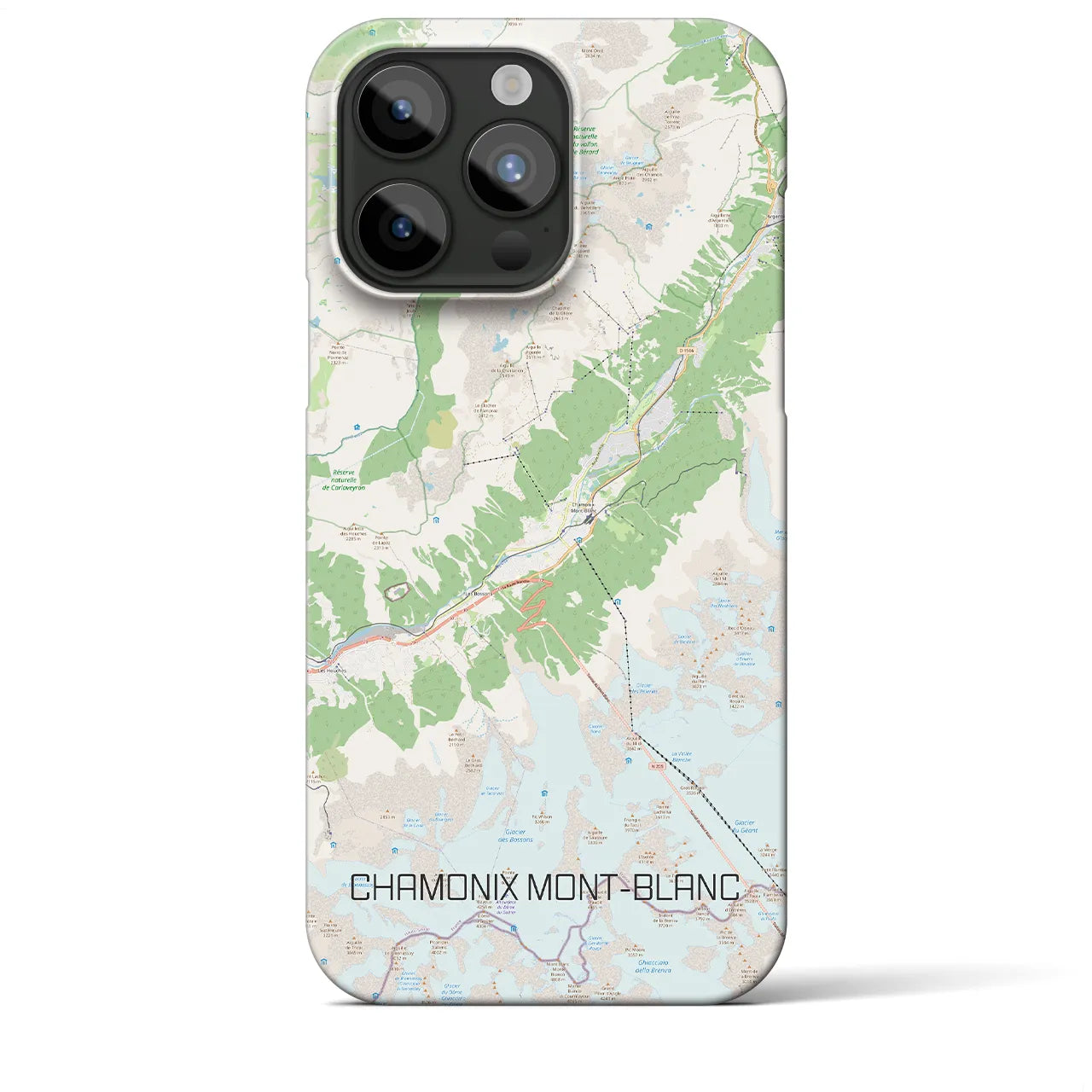 【シャモニー】地図柄iPhoneケース（バックカバータイプ・ナチュラル）iPhone 15 Pro Max 用