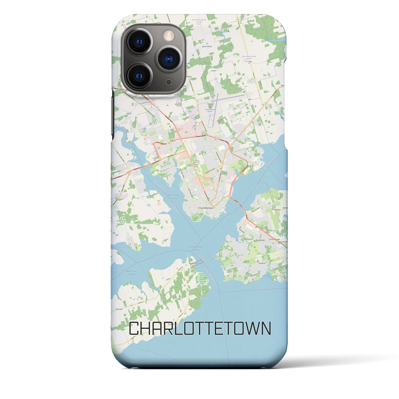【シャーロットタウン】地図柄iPhoneケース（バックカバータイプ・ナチュラル）iPhone 11 Pro Max 用