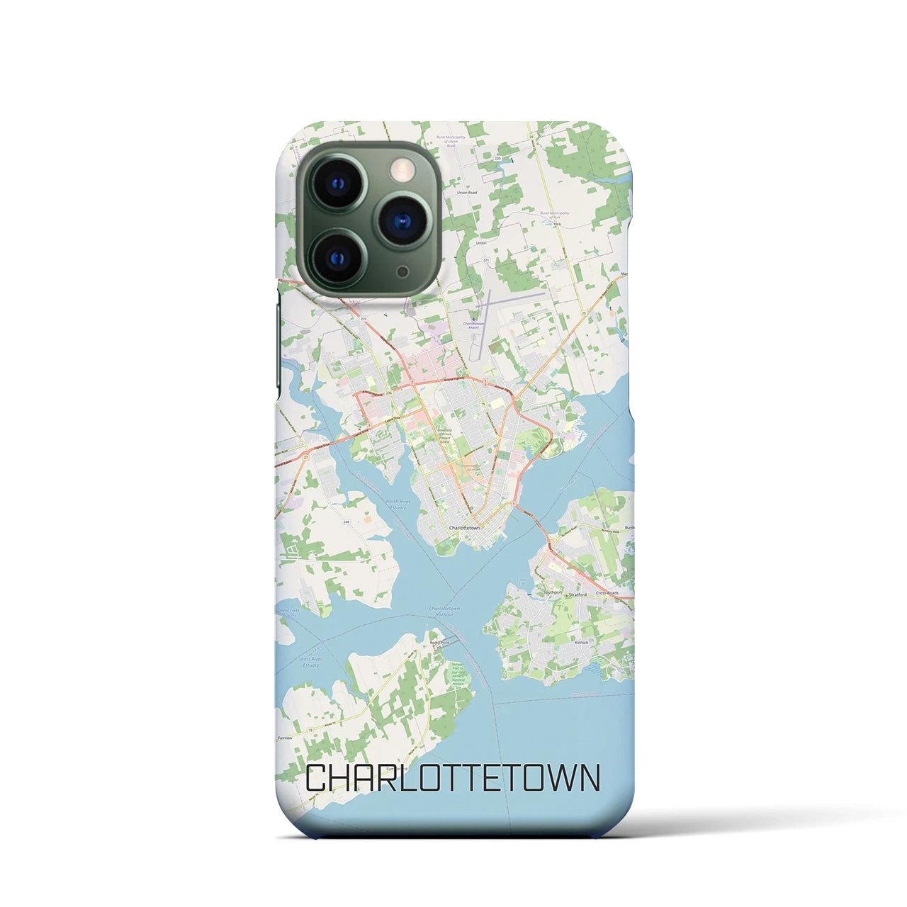 【シャーロットタウン】地図柄iPhoneケース（バックカバータイプ・ナチュラル）iPhone 11 Pro 用