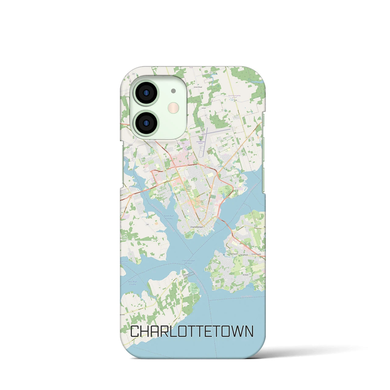 【シャーロットタウン】地図柄iPhoneケース（バックカバータイプ・ナチュラル）iPhone 12 mini 用