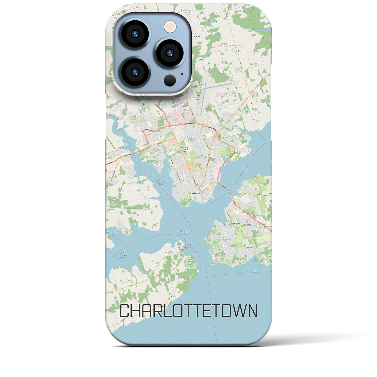 【シャーロットタウン】地図柄iPhoneケース（バックカバータイプ・ナチュラル）iPhone 13 Pro Max 用