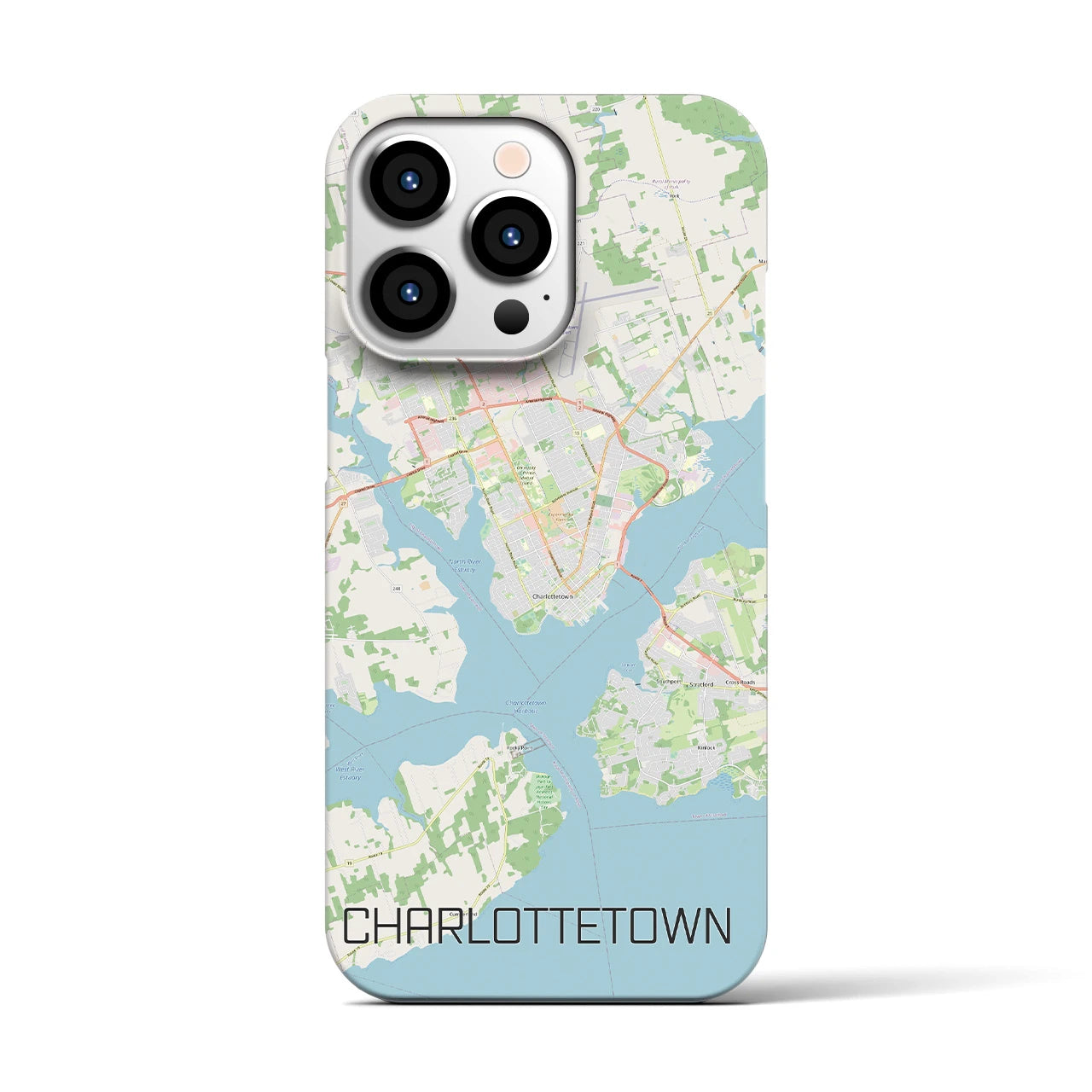 【シャーロットタウン】地図柄iPhoneケース（バックカバータイプ・ナチュラル）iPhone 13 Pro 用