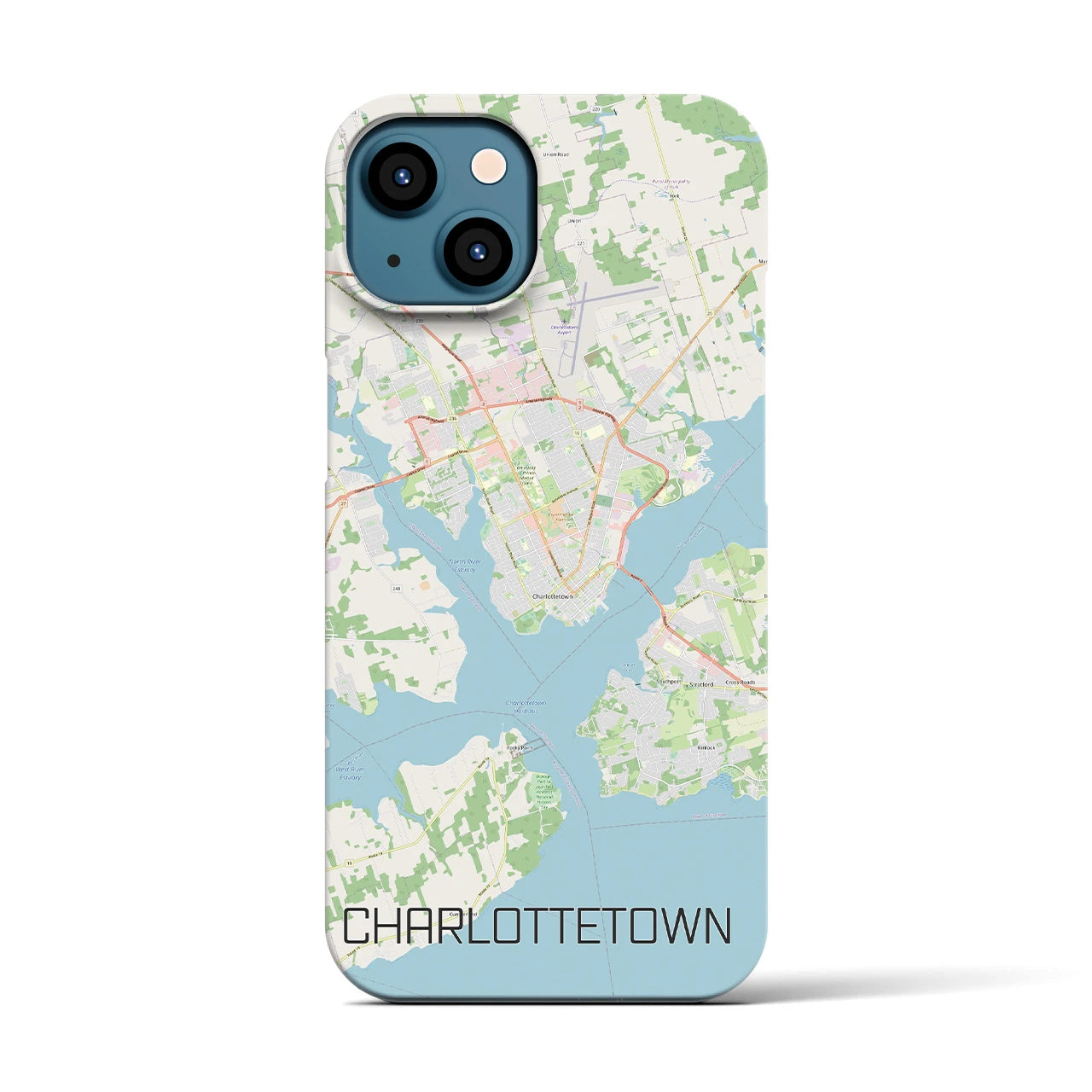 【シャーロットタウン】地図柄iPhoneケース（バックカバータイプ・ナチュラル）iPhone 13 用