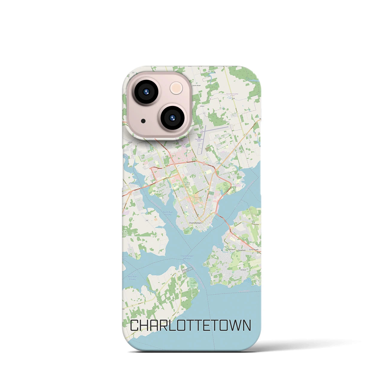 【シャーロットタウン】地図柄iPhoneケース（バックカバータイプ・ナチュラル）iPhone 13 mini 用