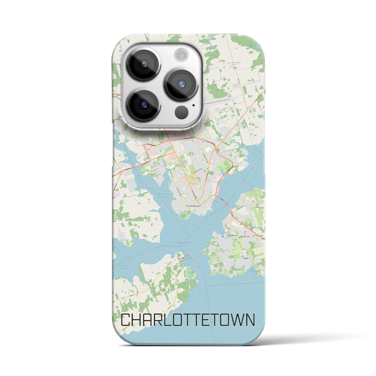 【シャーロットタウン】地図柄iPhoneケース（バックカバータイプ・ナチュラル）iPhone 14 Pro 用