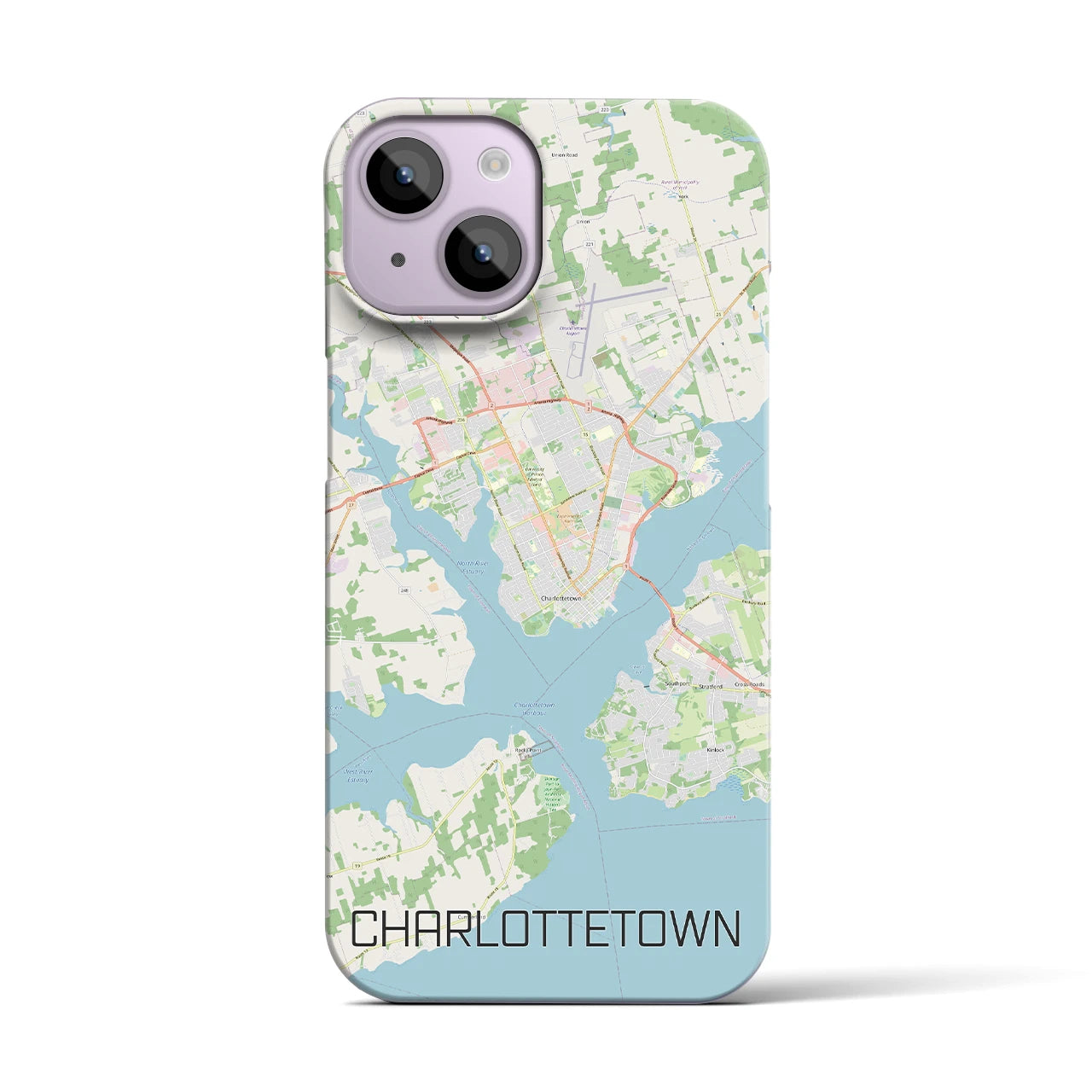 【シャーロットタウン】地図柄iPhoneケース（バックカバータイプ・ナチュラル）iPhone 14 用