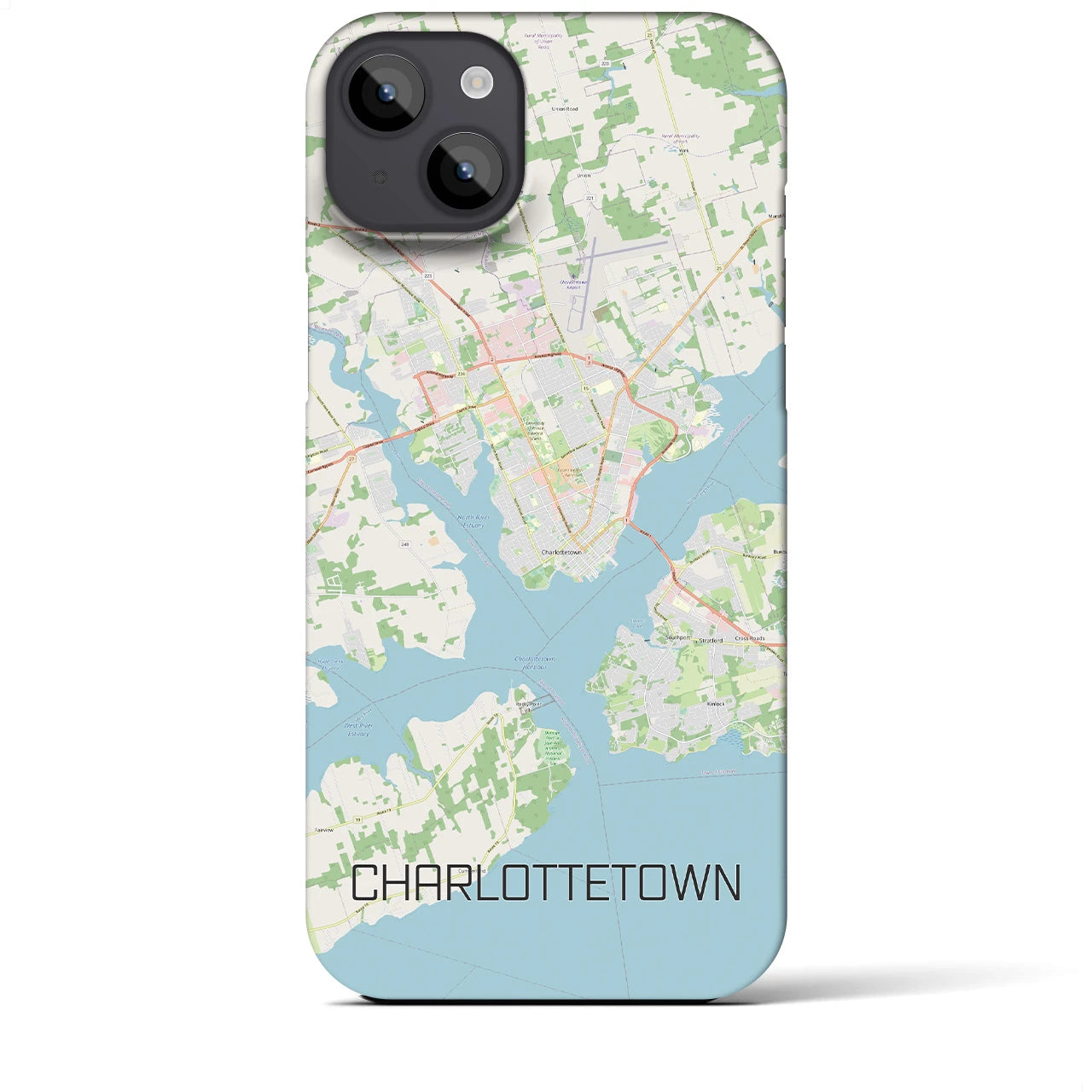 【シャーロットタウン】地図柄iPhoneケース（バックカバータイプ・ナチュラル）iPhone 14 Plus 用