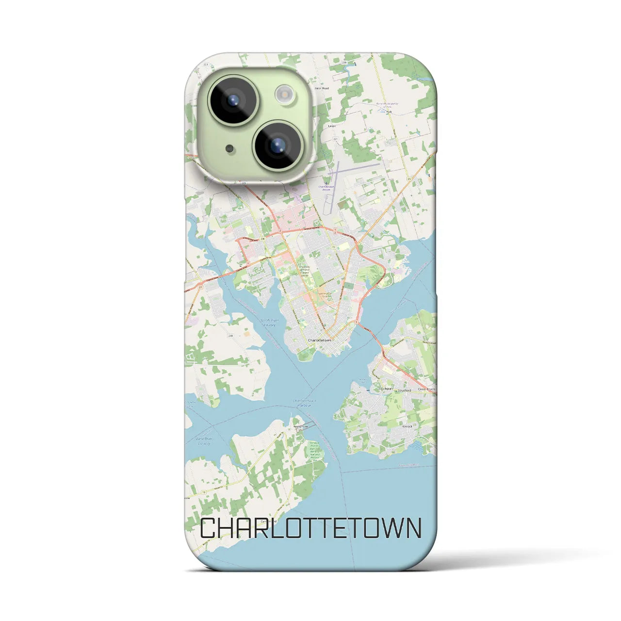 【シャーロットタウン】地図柄iPhoneケース（バックカバータイプ・ナチュラル）iPhone 15 用