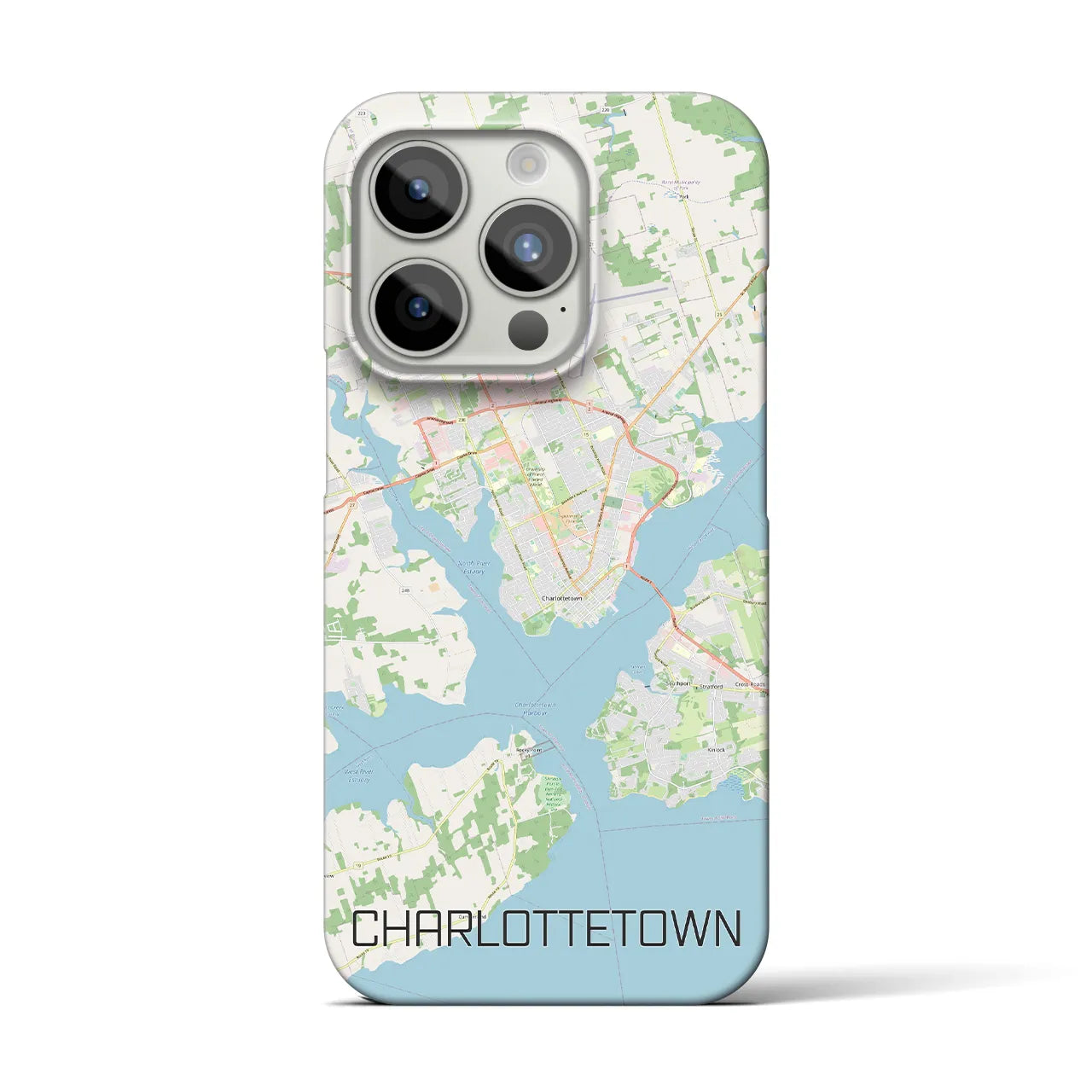【シャーロットタウン】地図柄iPhoneケース（バックカバータイプ・ナチュラル）iPhone 15 Pro 用