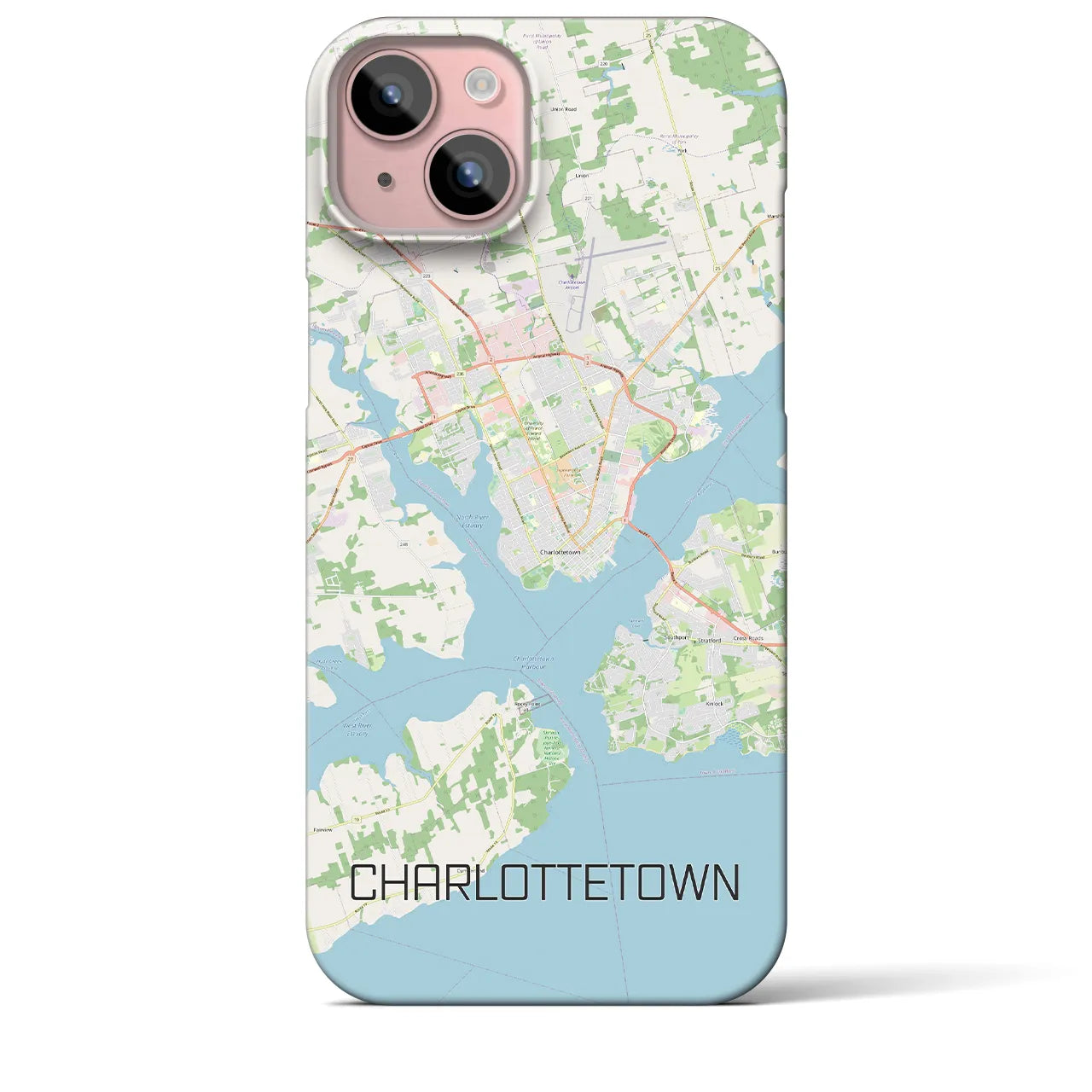 【シャーロットタウン】地図柄iPhoneケース（バックカバータイプ・ナチュラル）iPhone 15 Plus 用