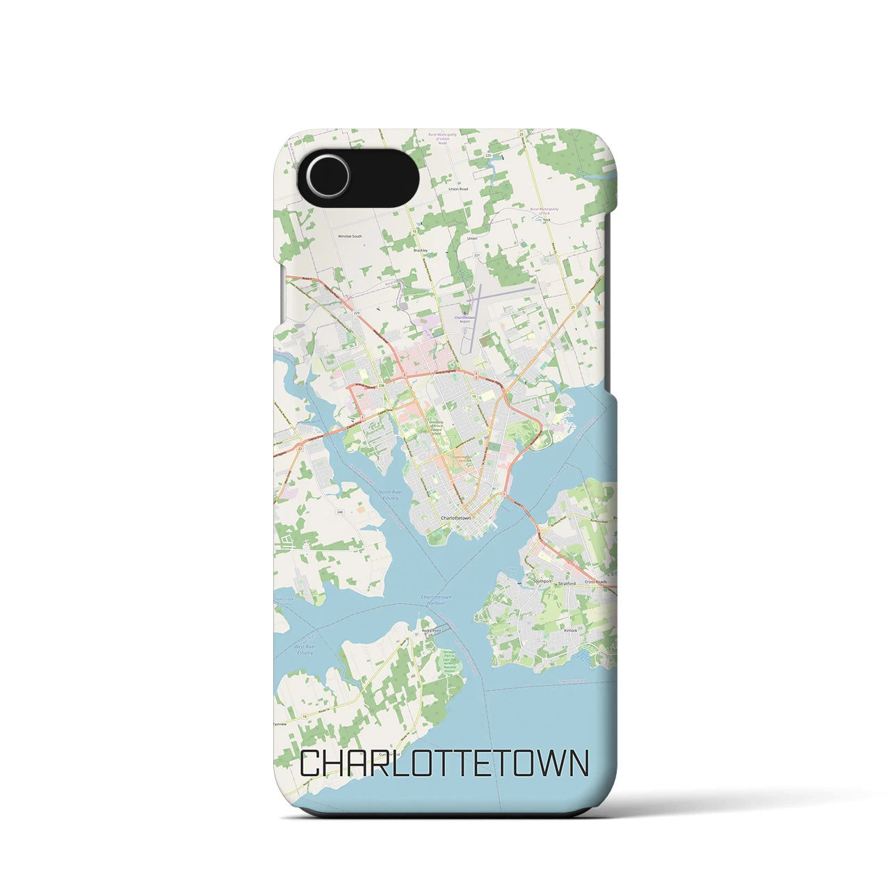 【シャーロットタウン】地図柄iPhoneケース（バックカバータイプ・ナチュラル）iPhone SE（第3 / 第2世代） / 8 / 7 / 6s / 6 用