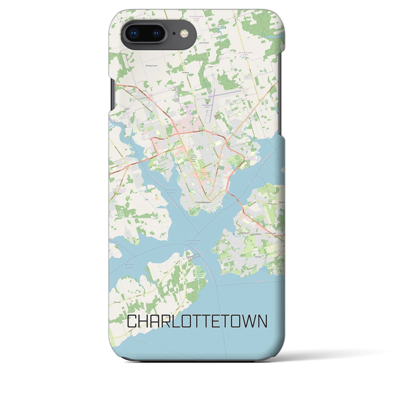 【シャーロットタウン】地図柄iPhoneケース（バックカバータイプ・ナチュラル）iPhone 8Plus /7Plus / 6sPlus / 6Plus 用