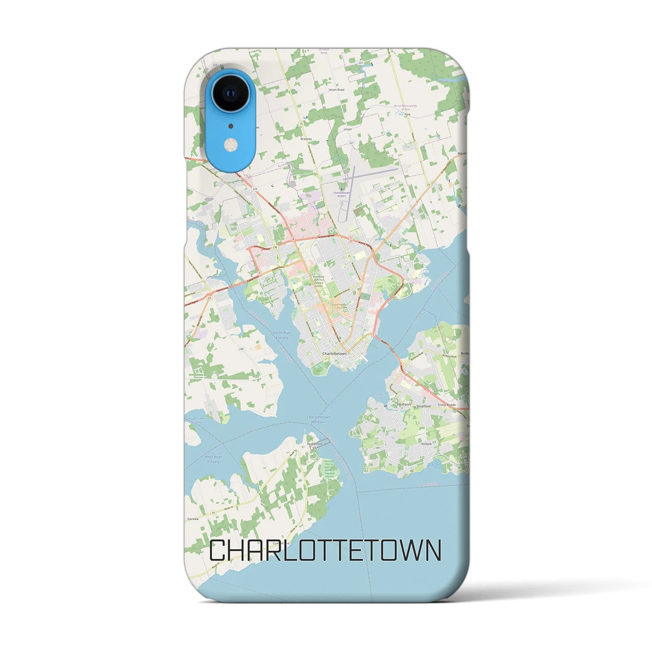 【シャーロットタウン】地図柄iPhoneケース（バックカバータイプ・ナチュラル）iPhone XR 用