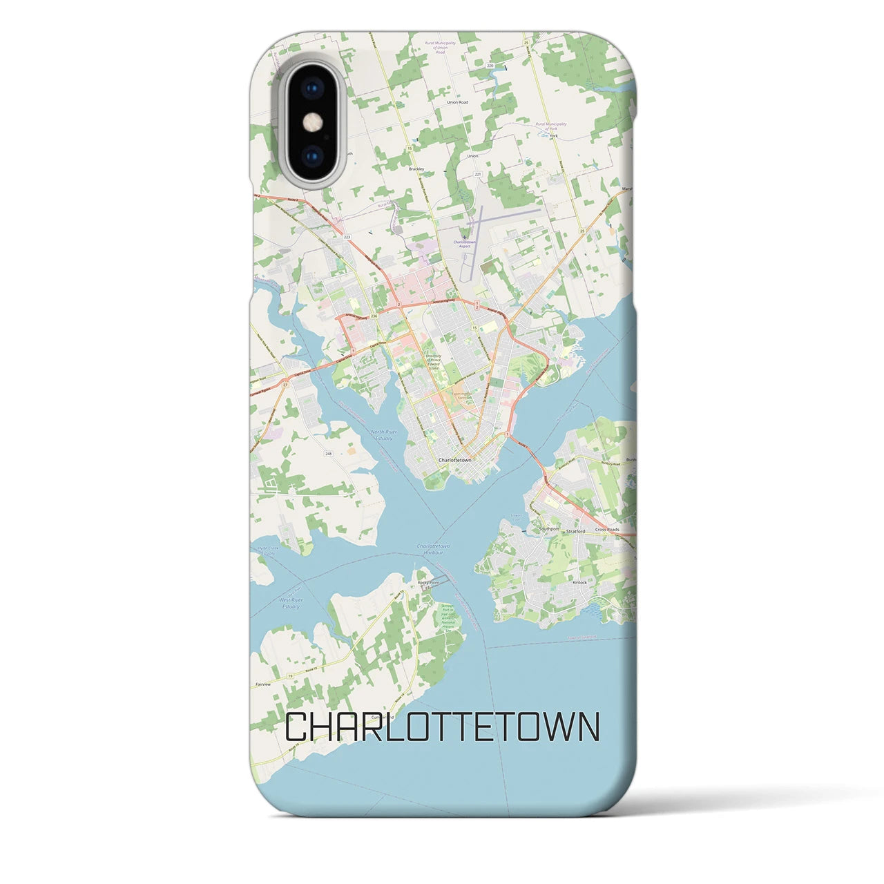 【シャーロットタウン】地図柄iPhoneケース（バックカバータイプ・ナチュラル）iPhone XS Max 用