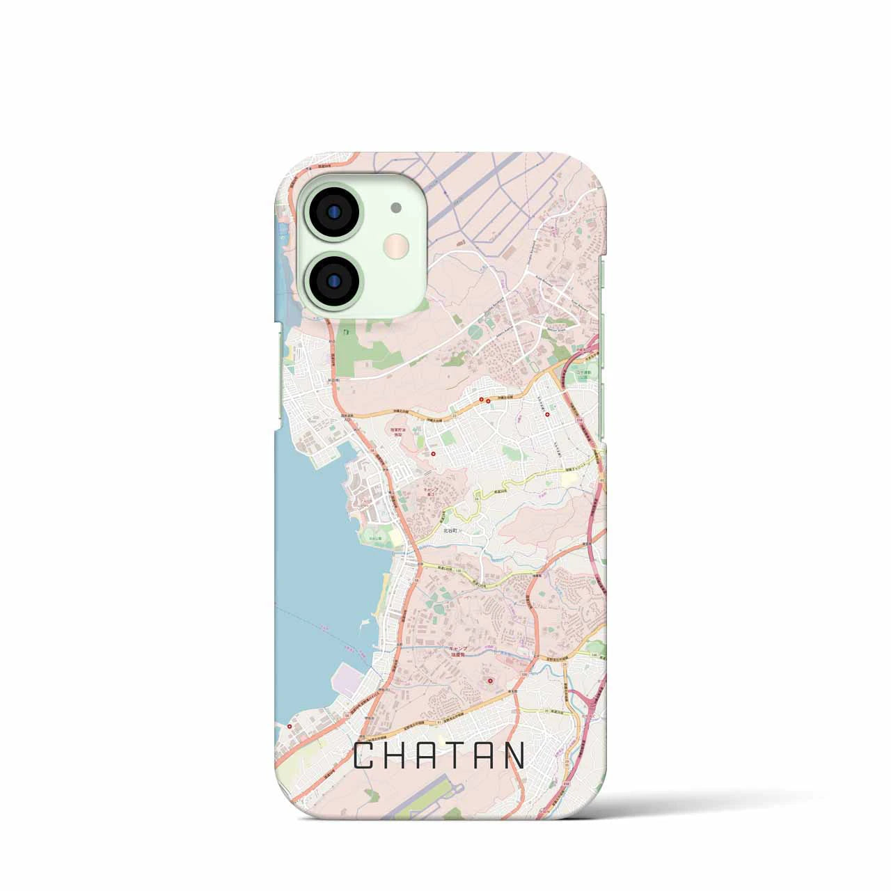 【北谷】地図柄iPhoneケース（バックカバータイプ・ナチュラル）iPhone 12 mini 用