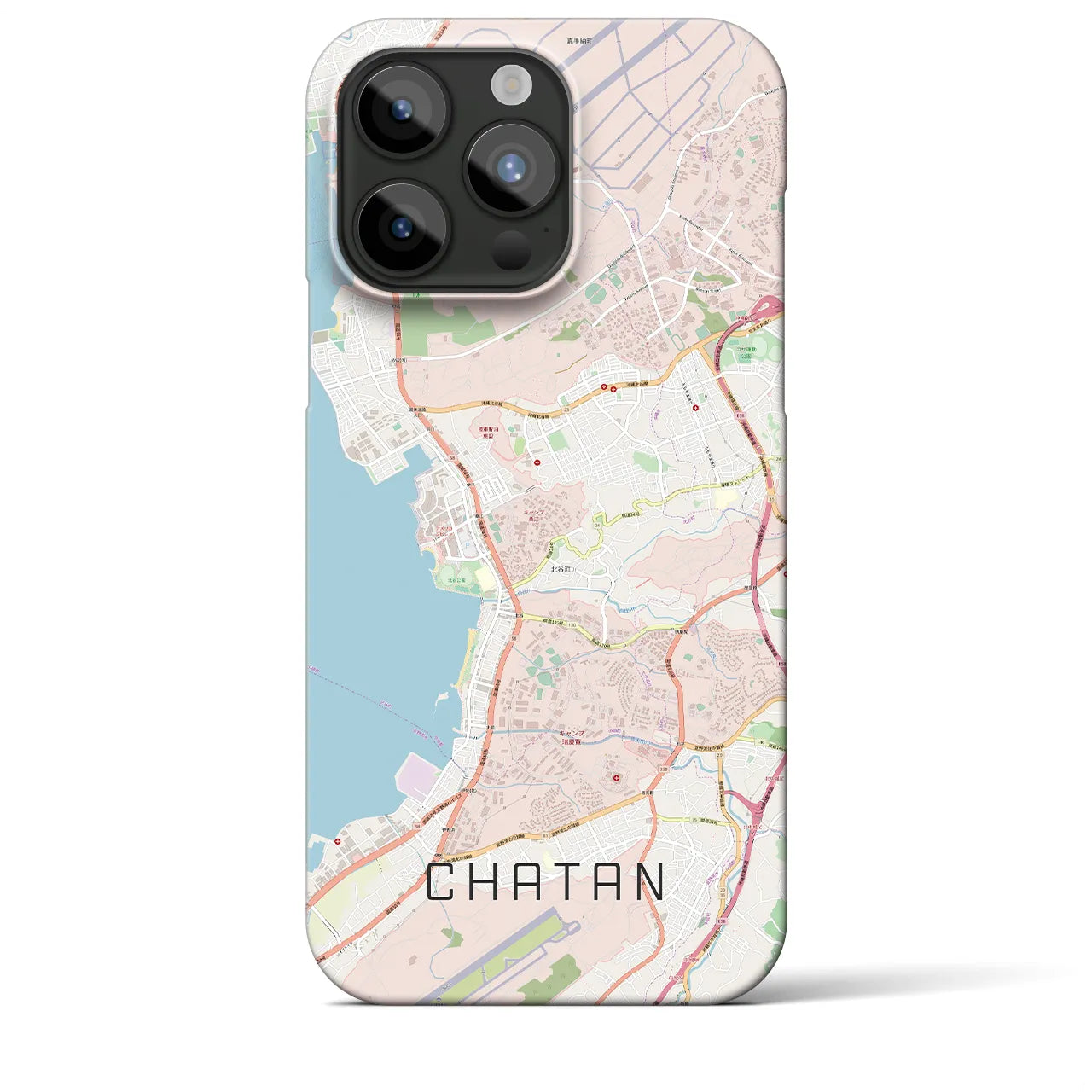 【北谷】地図柄iPhoneケース（バックカバータイプ・ナチュラル）iPhone 15 Pro Max 用