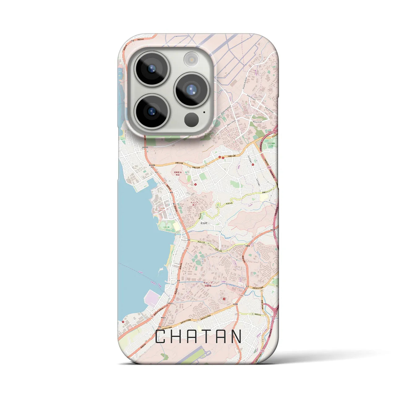 【北谷】地図柄iPhoneケース（バックカバータイプ・ナチュラル）iPhone 15 Pro 用