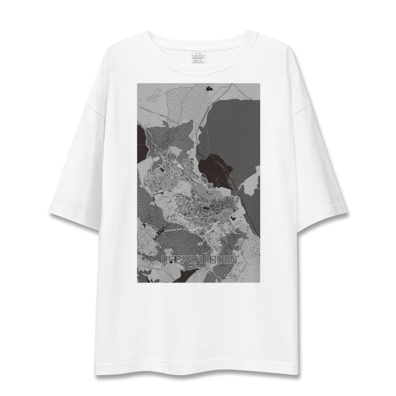 【シャウエン（モロッコ）】地図柄ビッグシルエットTシャツ