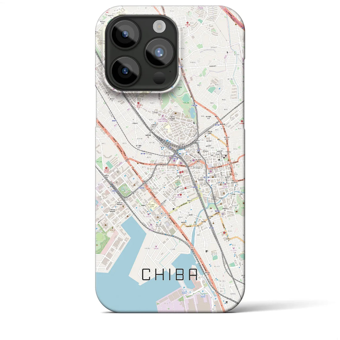 【千葉】地図柄iPhoneケース（バックカバータイプ・ナチュラル）iPhone 15 Pro Max 用