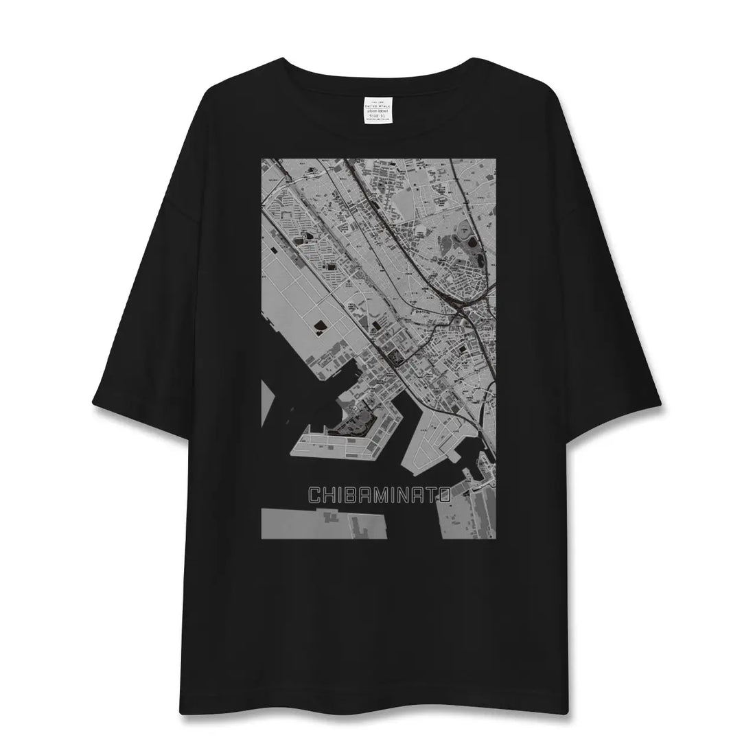 【千葉みなと（千葉県）】地図柄ビッグシルエットTシャツ