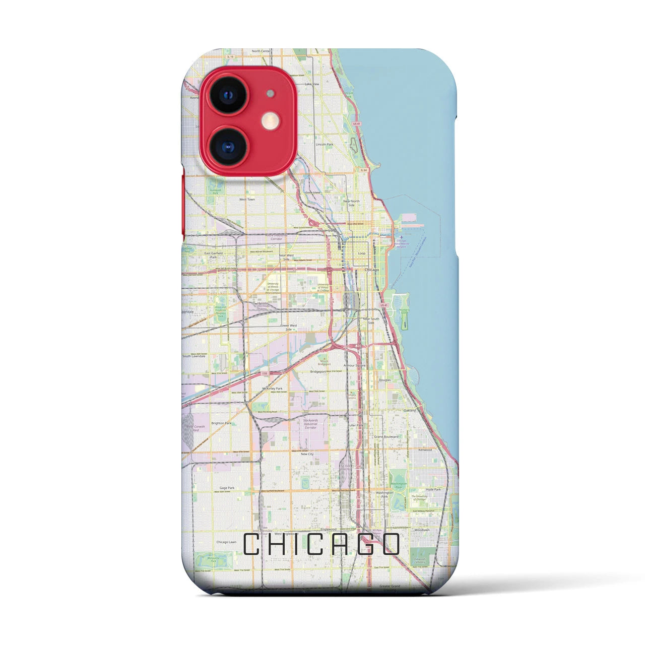 【シカゴ】地図柄iPhoneケース（バックカバータイプ・ナチュラル）iPhone 11 用