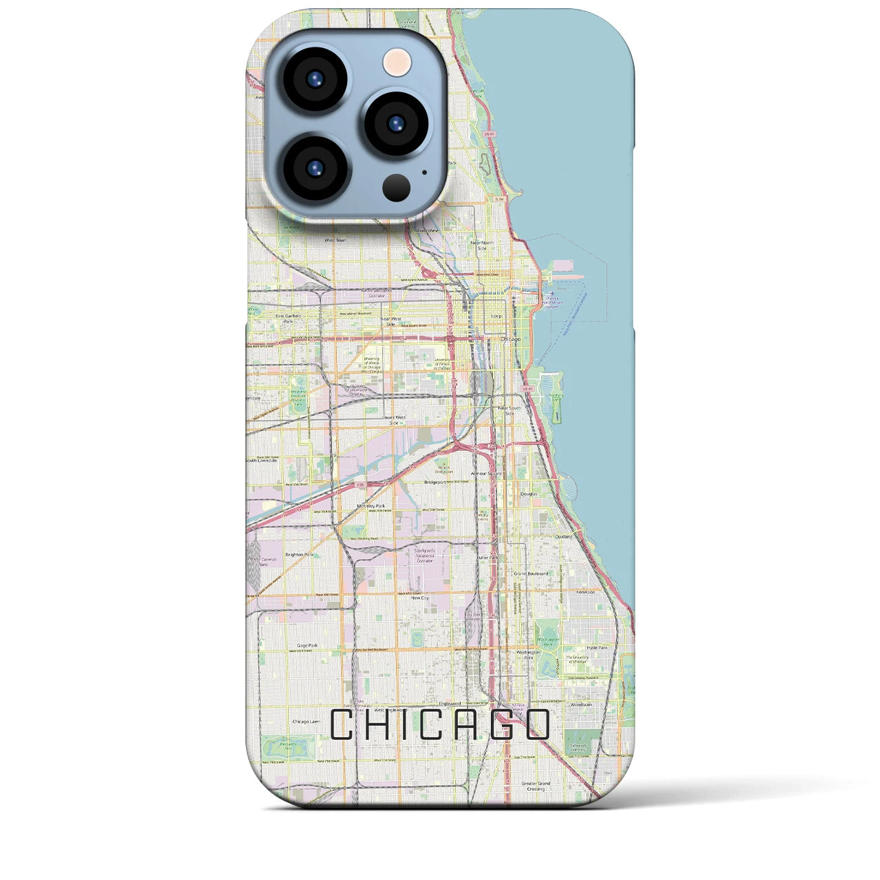 【シカゴ】地図柄iPhoneケース（バックカバータイプ・ナチュラル）iPhone 13 Pro Max 用
