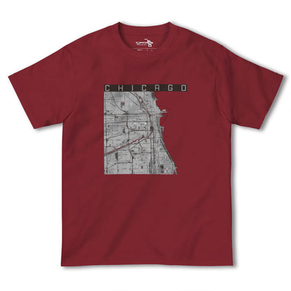 【シカゴ（アメリカ）】地図柄ヘビーウェイトTシャツ