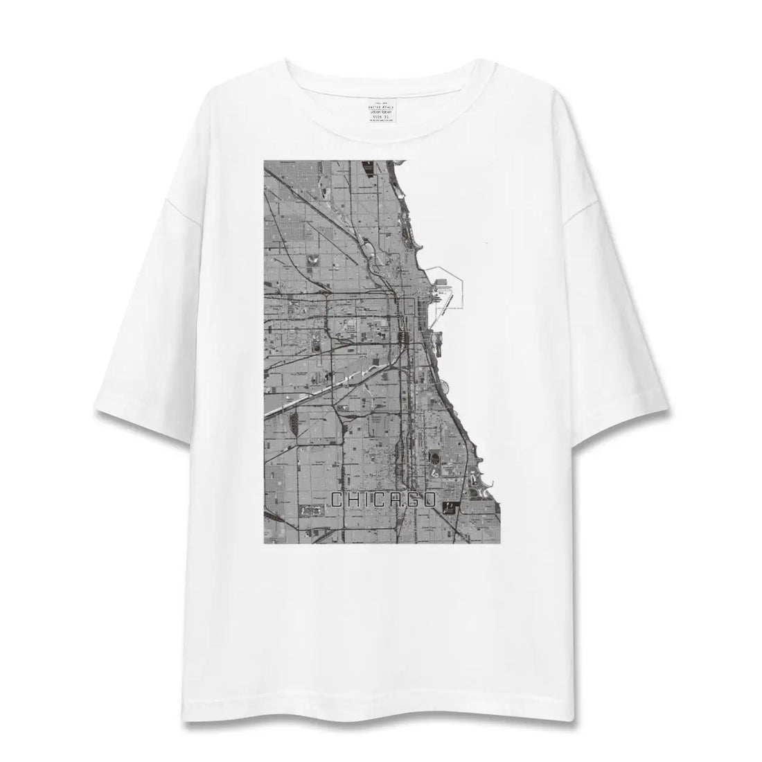 【シカゴ(アメリカ)】地図柄ビッグシルエットTシャツ