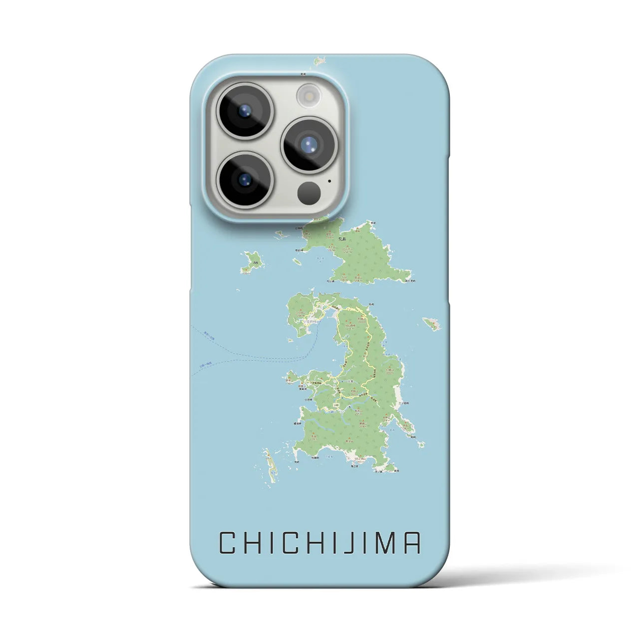 【父島】地図柄iPhoneケース（バックカバータイプ・ナチュラル）iPhone 15 Pro 用
