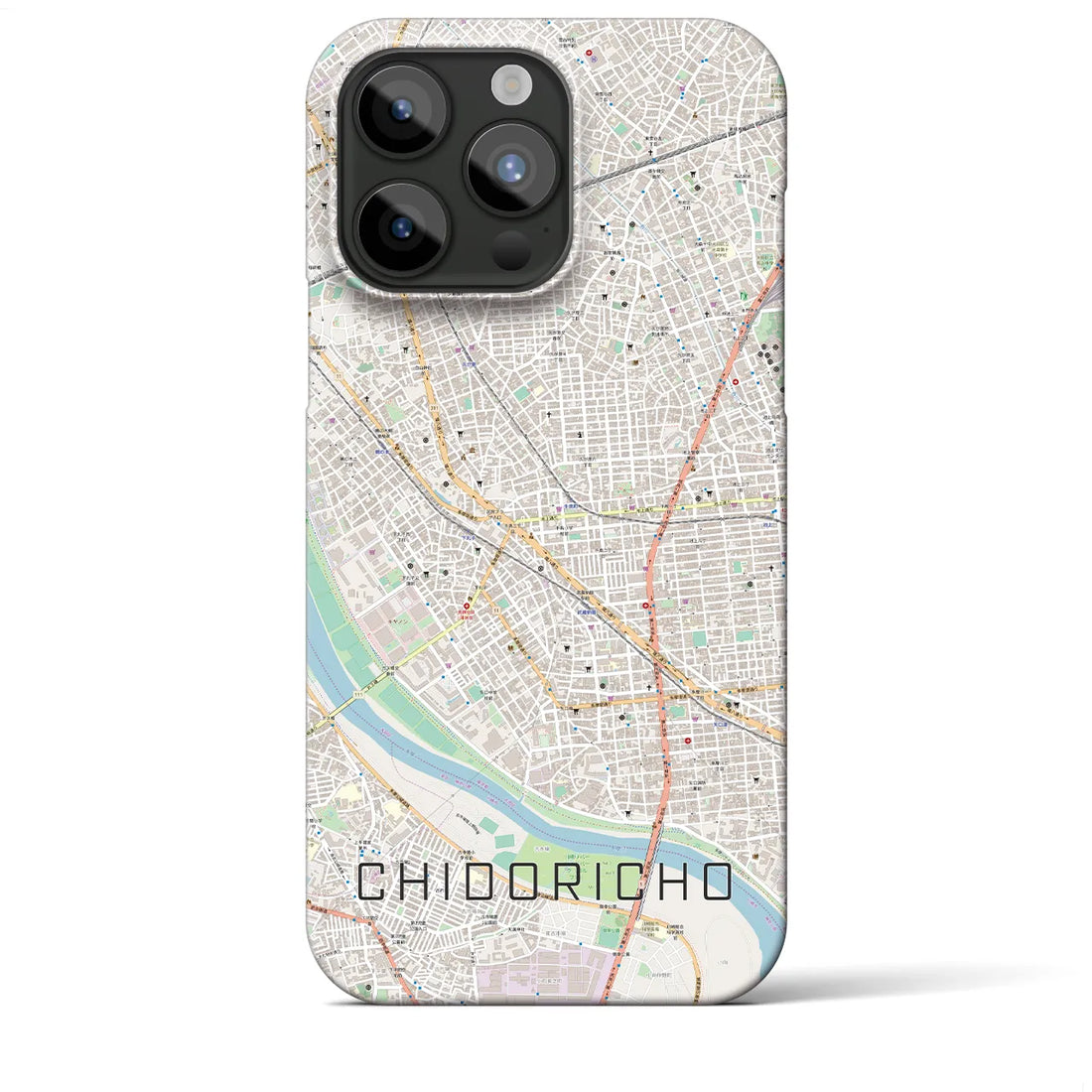 【千鳥町】地図柄iPhoneケース（バックカバータイプ・ナチュラル）iPhone 15 Pro Max 用