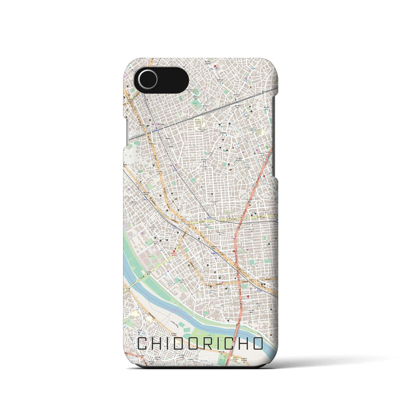 【千鳥町】地図柄iPhoneケース（バックカバータイプ・ナチュラル）iPhone SE（第3 / 第2世代） / 8 / 7 / 6s / 6 用