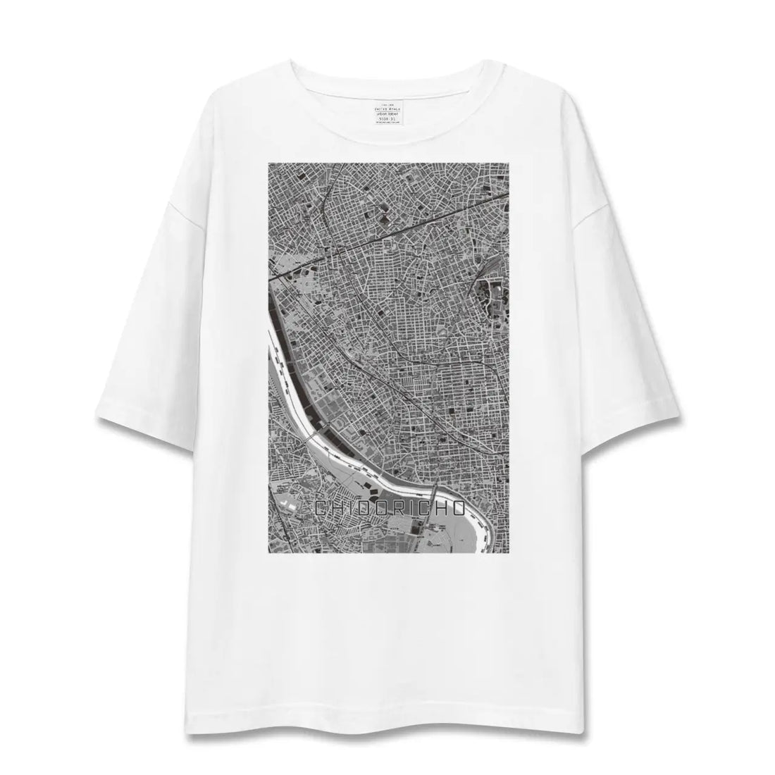 【千鳥町（東京都）】地図柄ビッグシルエットTシャツ