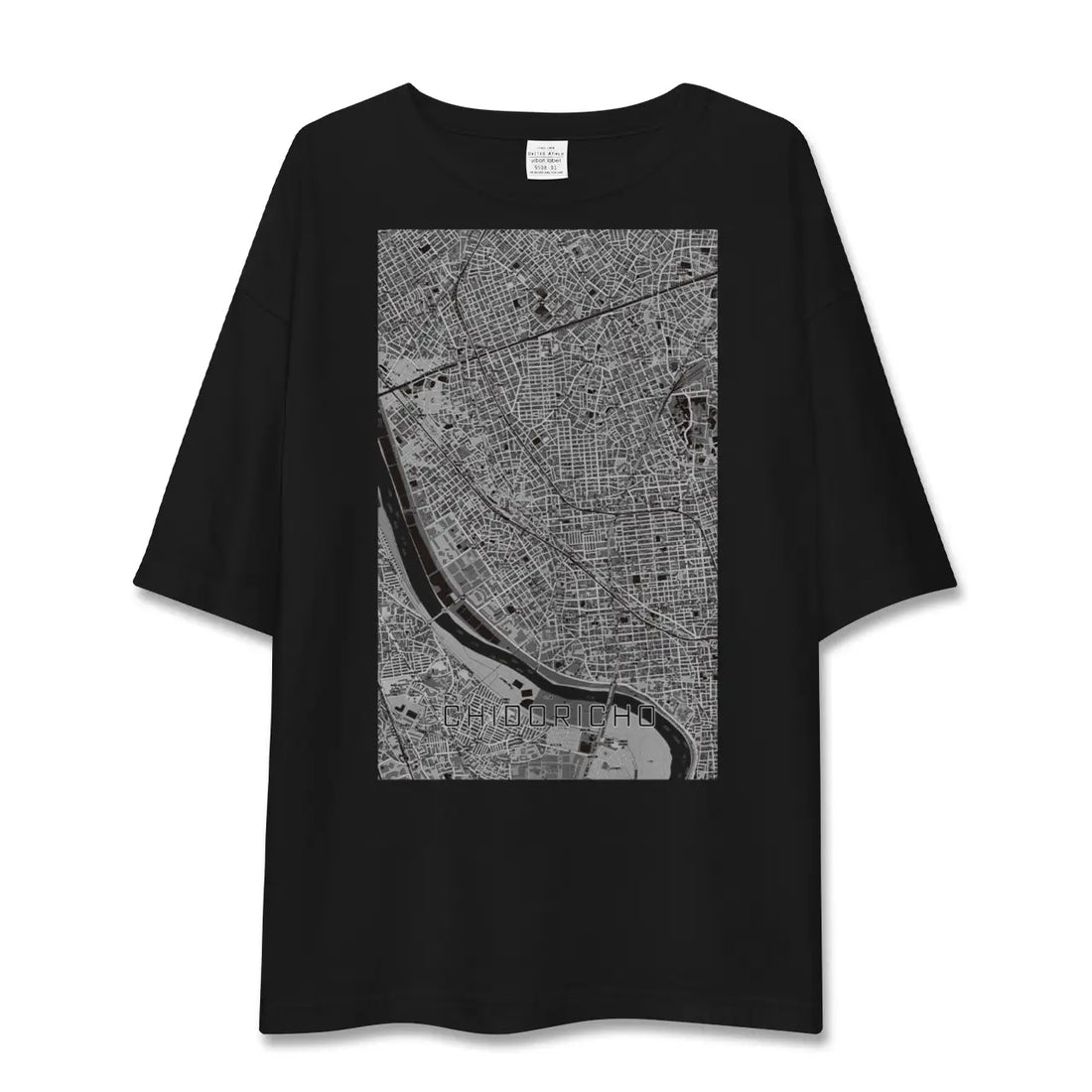 【千鳥町（東京都）】地図柄ビッグシルエットTシャツ