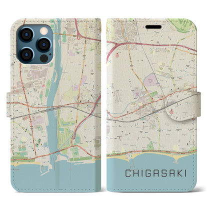 【茅ヶ崎2（神奈川県）】地図柄iPhoneケース（手帳タイプ）ナチュラル・iPhone 12 / 12 Pro 用