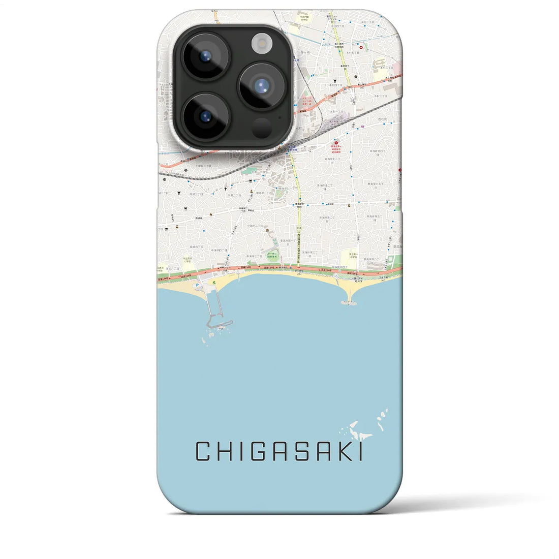 【茅ヶ崎】地図柄iPhoneケース（バックカバータイプ・ナチュラル）iPhone 15 Pro Max 用